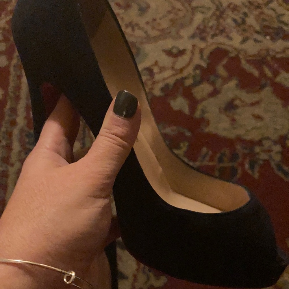 Blue suede Christian loubtoutin heels